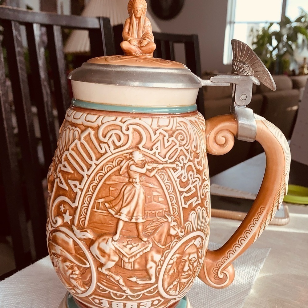 Buffalo Bill Cody Wild West Show Beer Stein. - Picture 4 of 9